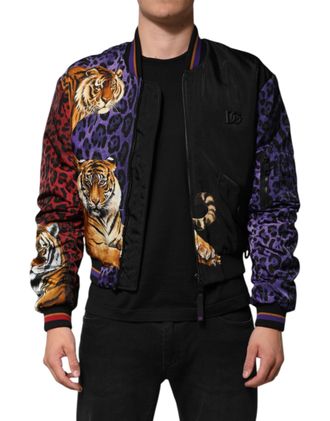Dolce & Gabbana Multicolor Tiger Print Men Bomber Mens Jacket