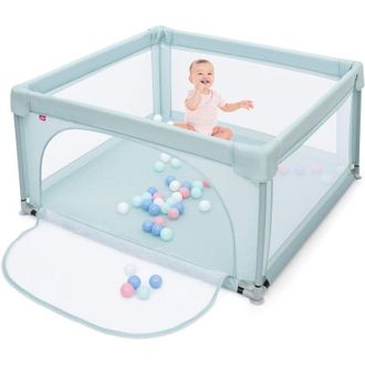 Costway Costway - Box per Bambini, Centro Attivit&agrave; Portatile con Cancelli di Sicurezza, Recinto Resistente con Ventose Antiscivolo e Pareti a Rete