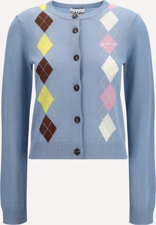 Ganni Cardigan con motivo a rombi Woman XS