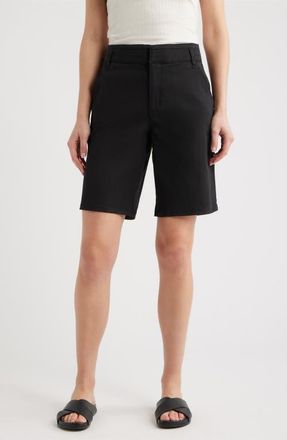 Wit & Wisdom High Waist Relaxed Denim Shorts in Black at Nordstrom, Size 12