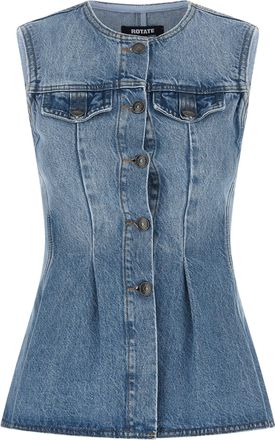 Rotate Flared Denim Top