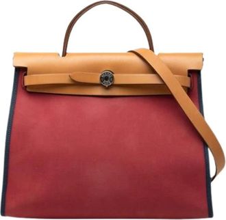 Herm&egrave;s Pre-owned Handbag Schoudertas - Dames - Vintage Handtas - Rood - ONE Size - Leer - Vintage