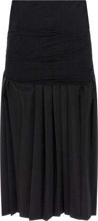 Maison Margiela Womens Black Polyester Midi Skirt