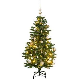vidaXL &Aacute;rbol De Navidad Artificial Con Bisagras 150 Led Y Bolas 150 Cm Vidaxl