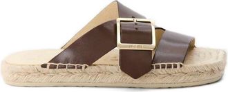 Loewe Womens Petal Vegetal Leather Sandals - Brown - Size EU 40