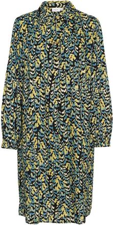 Saint Tropez Zwart Grafische Jurk - Stijlvolle Rind - Dames - Casual kleedjes - Veelkleurig - 2XL - Kleedjes