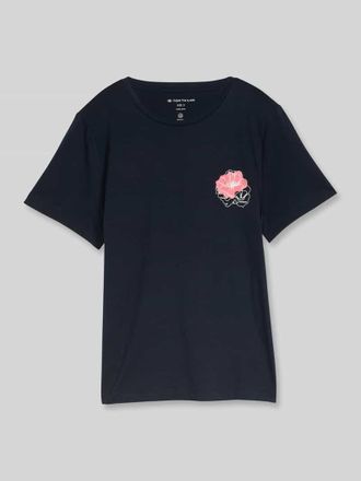 Tom Tailor Regular Fit T-Shirt aus reiner Baumwolle mit Motiv-Print in Marine, Gr&ouml;&szlig;e XXXL