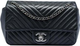 Chanel Pre-owned Leather chanel-bags - Dames - Vintage Schoudertas - Zwart - ONE Size - Vintage