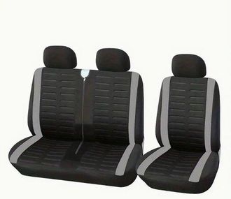 OEM Fundas De Asiento Universales Para Furgonetas, Dise&ntilde;adas Para Modelos Con 2+1 Asientos Delanteros, Lavables, Color Blanco Roto