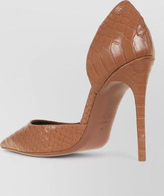 PARIS TEXAS crocodile effect leather pointed toe pumps