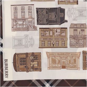 Burberry Storefront Print Silk Scarf - Beige