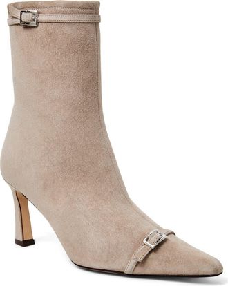 Bruno Magli Addison Belt Detail Bootie in Taupe Suede at Nordstrom, Size 10.5