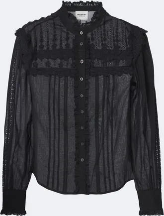 Isabel Marant Lonzie embroidered cotton voile blouse