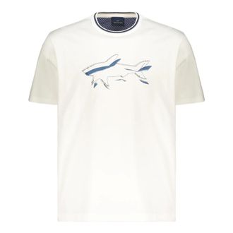 Paul & Shark Paul & Shark, T-Shirts, male, White, Size: 2XL Round Neck Cotton T-Shirt