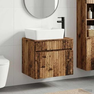 vidaXL Vidaxl Set Di Mobili Per Il Bagno Legno Antico Legno Ingegnerizzato