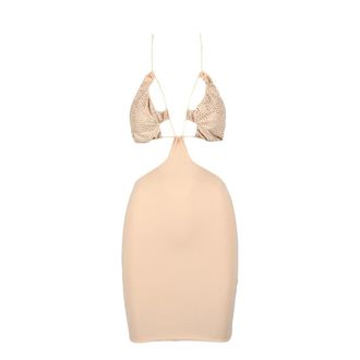 Amazu&igrave;n Party Jurk - Dames - Feestkleedjes - Beige - ONE Size - Kleedjes