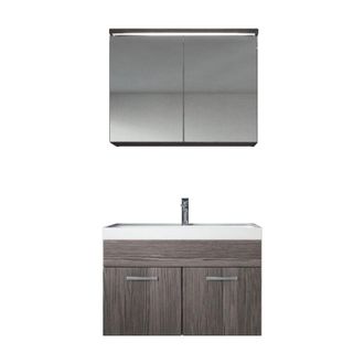 Badplaats Badplaats - Mobile da bagno Paso 02 80cm Rovere Grigio - armadio mobiletto lavabo