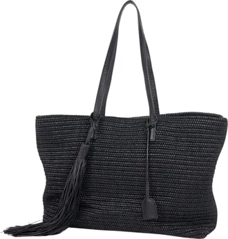 Saint Laurent Black Fabric Leather Tote Bag (Pre-Owned)