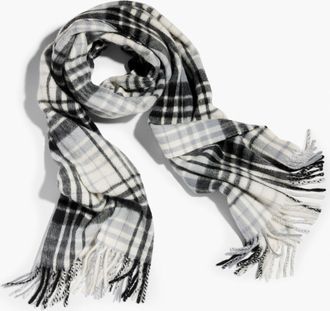Talbots Cashmere Waterweave Scarf - Serene Plaid - Grey Sky - 001 Talbots