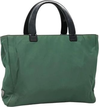 Prada Pre-owned Vintage Nylon Tote Bag - Dames - Vintage Shopper - Groen - ONE Size - Nylon - Vintage