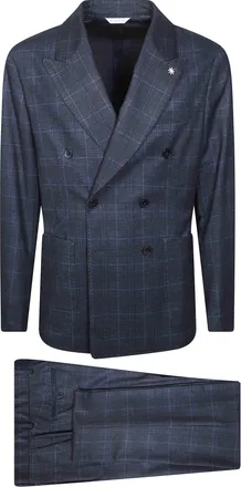 Manuel Ritz Abito DP Jersey Checkered Suit