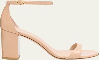 Stuart Weitzman Nudist II Leather Ankle-Strap Sandals