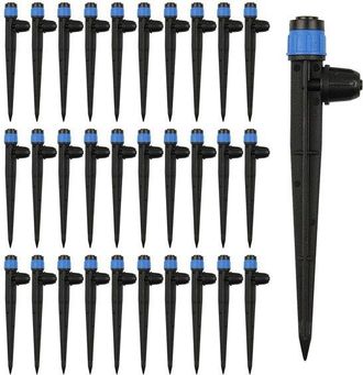 OEM Aspersores De Jard&iacute;n - Juego De Goteros - Riego De Plantas - Flujo De Agua Ajustable - 30 Piezas - Negro