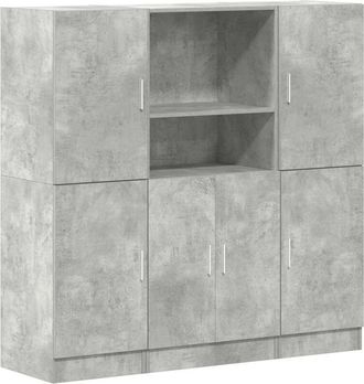 vidaXL Vidaxl - Set de muebles de cocina 3 pzas madera ingeniería gris hormigón