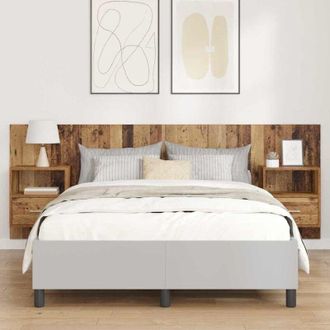 vidaXL vidaXL Testata con Comodino 3 pcs Legno vecchio Legno multistrato