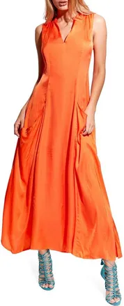 AS by DF Arlenis Sleeveless Maxi Dress in Tangerine at Nordstrom, Size X-Small