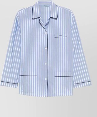 Prada striped cotton poplin long-sleeve shirt