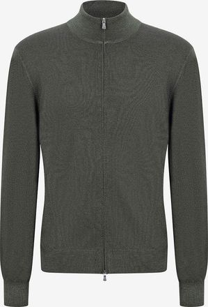 Gran Sasso Feiner Cardigan mit Reissverschluss und Stehkragen