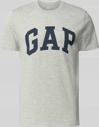 GAP T-Shirt mit Logo und Rundhalsausschnitt in Mittelgrau Melange, Gr&ouml;&szlig;e XXL