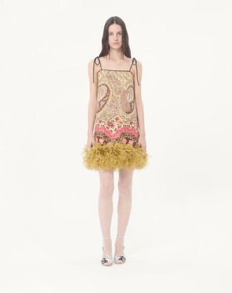 Valentino Abito Corto In Seta Shappe Voyage Imaginaire Paisley Donna MULTICOLOR 36