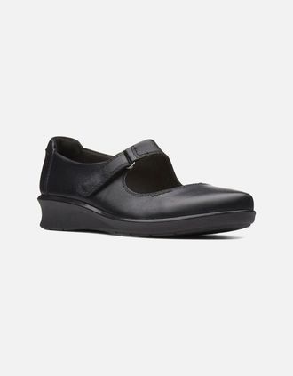Clarks Womens Clarks Hope Henley black leather - Size: 5.5/D