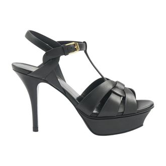 Saint Laurent Tribute Platform Sandals - female - Saint Laurent - High Heel Sandals - Black - 6 UK - Shoes