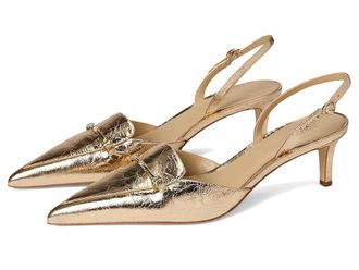 Michael Kors Lena Sling Pump High Womens Heels Pale Gold : 7.5 M, Leather