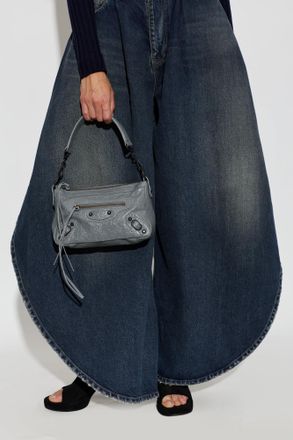 Balenciaga Le City Moto Mini Bag, Womens, Grey