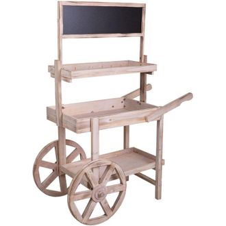 Wanderlust Deco Carro Expositor De Madera Blanco 95x51x128