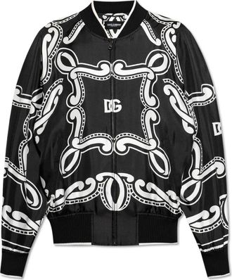 Dolce & Gabbana Zijden bomberjack - Heren - Bomber jackets - Zwart - S - Jassen