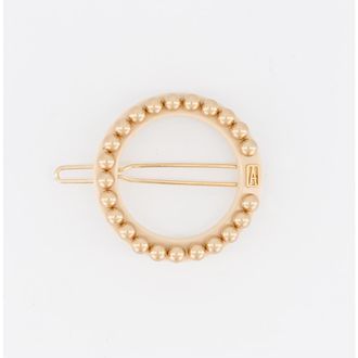 Alexandre de Paris Gold Pearls Acetate Side Barette in Beige at Nordstrom