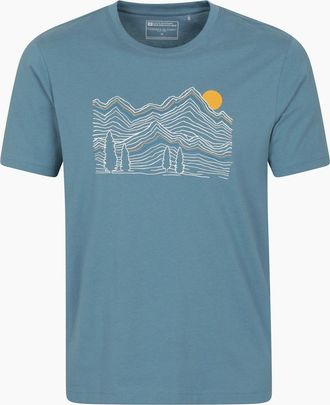 Mountain Warehouse Mens Mountain Warehouse Mens Linear Organic T-Shirt - Blue - Size: 44