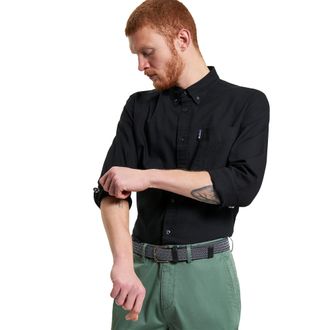 Ben Sherman Mens Signature Oxford Long-Sleeved Shirt (Black) - Size X-Large