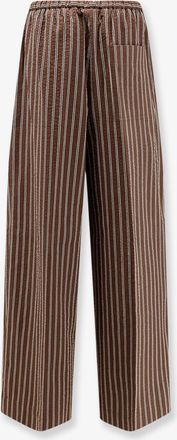 Closed Womens Trousers Wynston Striped Cotton Brown