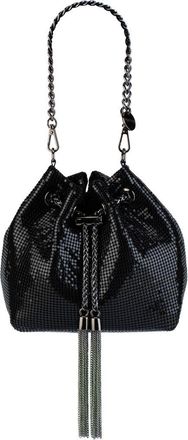 Olga Berg Sylvia Mesh Drawstring Top Handle Bag in Black at Nordstrom