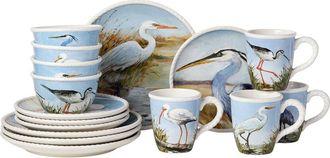 Certified International Coastal Birds 16Pc Dinnerware Set, Service For 4