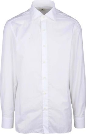 LUIGI BORRELLI NAPOLI Overhemden, Heren, Wit, M, Katoen, Overhemd