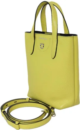 Ferragamo Lemon Yellow Shoulder Bag Tote Bag (Pre-Owned)