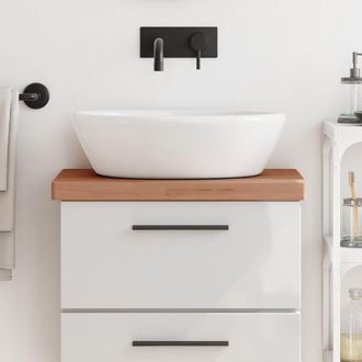 vidaXL Encimera De Ba&ntilde;o Madera Maciza De Haya 60x40x4 Cm Vidaxl