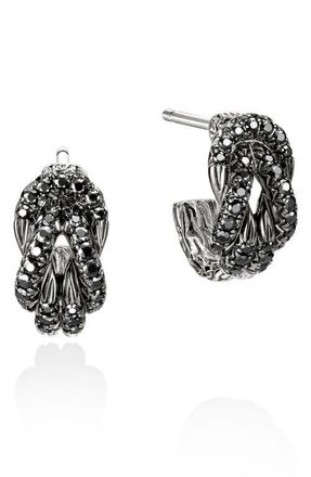 John Hardy Love Knot Earrings, Black Sapphire in Silver Black at Nordstrom